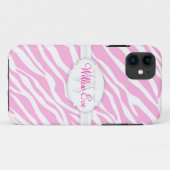 Zebra-Druck-(erblassen Sie - Rosa), Case-Mate iPhone Hülle (Rückseite (Horizontal))