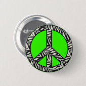 Zebra-Druck-Friedensknopf Button (Vorne & Hinten)