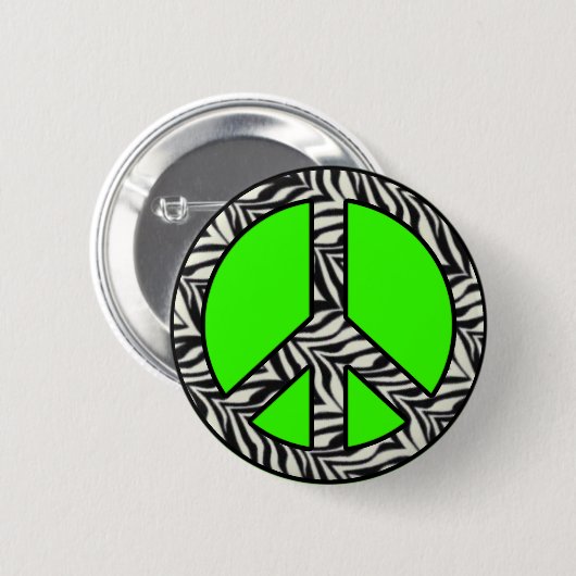 Zebra-Druck-Friedensknopf Button (Vorne & Hinten)