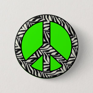 Zebra-Druck-Friedensknopf Button