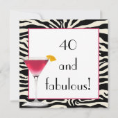 Zebra-Druck-Geburtstags-Einladung Einladung (Rückseite)