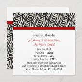 Zebra-Druck-Geburtstags-Party Einladungen (Vorne/Hinten)