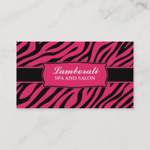 Zebra-Druck-Haar-Stylist-Friseur-Salon-Rosa Visitenkarte