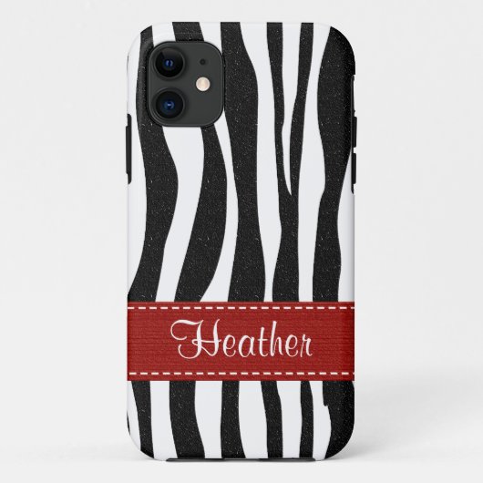 Zebra-Druck-Haut-Rot-Band Case-Mate iPhone Hülle (Rückseite)