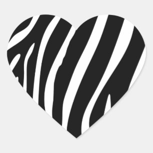 Zebra-Druck Herz-Aufkleber