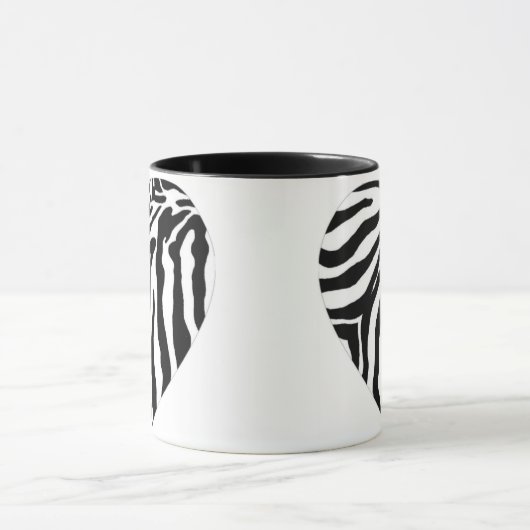Zebra-Druck-Herz-Kaffeetasse Tasse (Zentrum)