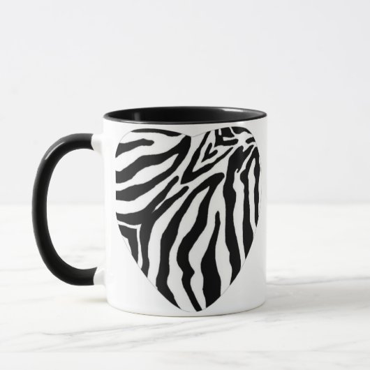 Zebra-Druck-Herz-Kaffeetasse Tasse (Links)