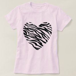 Zebra-Druck-Herz T-Shirt