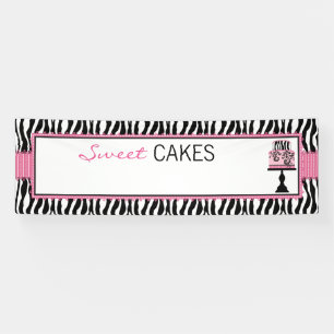 Zebra-Druck-Kuchen-Butike-Bäckerei-Geschäfts-Fahne Banner