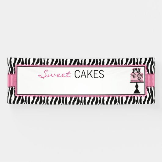 Zebra-Druck-Kuchen-Butike-Bäckerei-Geschäfts-Fahne Banner (Horizontal)
