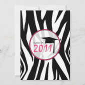 Zebra-Druck-Mode-Abschluss-Einladung 2011 Einladung (Rückseite)