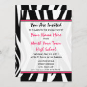 Zebra-Druck-Mode-Abschluss-Einladung 2011 Einladung (Vorne/Hinten)