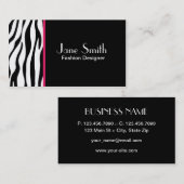 Zebra-Druck-Mode-Designer-Haar-Stylist-Salon Visitenkarte (Vorne/Hinten)