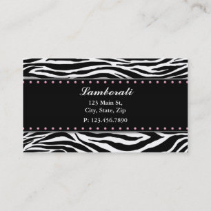 Zebra-Druck-Mode-Designer-Haar-Stylist-Salon Visitenkarte