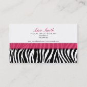 Zebra-Druck-Mode-Pink-elegantes modernes nobles Visitenkarte (Rückseite)