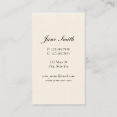 Zebra-Druck-Modedesigner-elegante moderne Creme Visitenkarte (Rückseite)