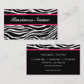 Zebra-Druck-modernes elegantes stilvolles nobles Visitenkarte (Vorne/Hinten)