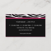 Zebra-Druck-modernes elegantes stilvolles nobles Visitenkarte (Rückseite)