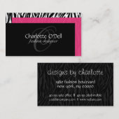 Zebra-Druck-Monogramm-Visitenkarte Visitenkarte (Vorne/Hinten)