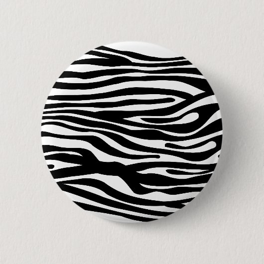 Zebra-Druck-Muster - Schwarzweiss Button (Vorderseite)