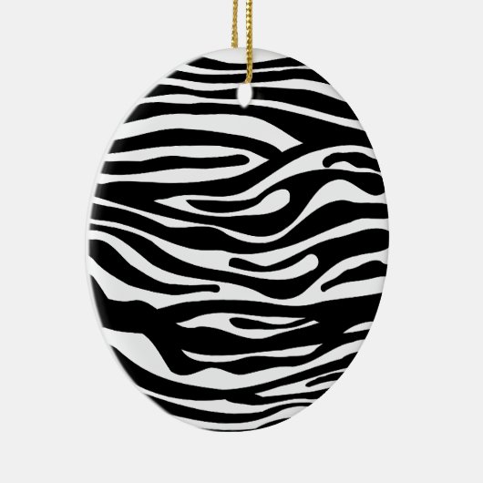 Zebra-Druck-Muster - Schwarzweiss Keramik Ornament (Rechts)