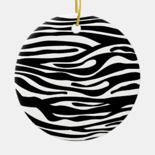 Zebra-Druck-Muster - Schwarzweiss Keramik Ornament