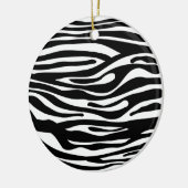 Zebra-Druck-Muster - Schwarzweiss Keramik Ornament (Links)