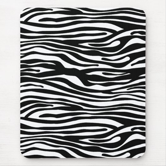 Zebra-Druck-Muster - Schwarzweiss Mousepad (Vorne)