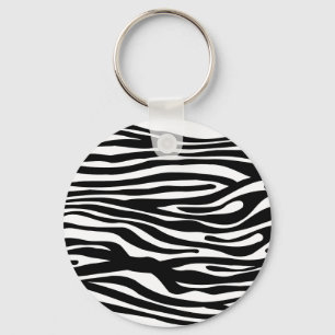 Zebra-Druck-Muster - Schwarzweiss Schlüsselanhänger