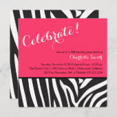 Zebra-Druck-Party Einladung (Vorne/Hinten)