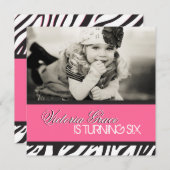 Zebra-Druck-Party Einladung (Vorne/Hinten)