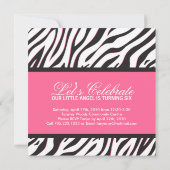 Zebra-Druck-Party Einladung (Rückseite)