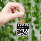 Zebra-Druck-personalisierte Namensschlüsselkette Schlüsselanhänger (Hand)
