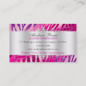 Zebra-Druck-pinkfarbener Visitenkarte (Rückseite)