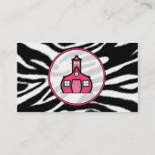 Zebra-Druck/rosa Lehrer-Mode-Visitenkarte Visitenkarte (Rückseite)