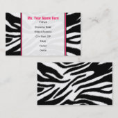 Zebra-Druck/rosa Mode-Visitenkarte Visitenkarte (Vorne/Hinten)