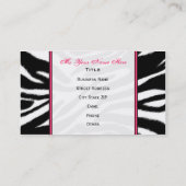 Zebra-Druck/rosa Monogramm-Mode-Visitenkarte Visitenkarte (Rückseite)