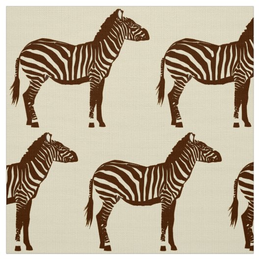 Zebra-Druck - schokoladenbraun und beige Stoff (Muster)