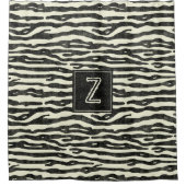 Zebra-Druck-Schwarz-gestreiftes Duschvorhang (Vorderseite)