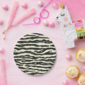 Zebra-Druck-Schwarzes Ecru gestreiftes Pappteller (Party)