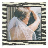 Zebra-Druck-Schwarzes Stripes quadratische Fotos Würfel (Rechts)