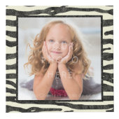 Zebra-Druck-Schwarzes Stripes quadratische Fotos Würfel (Vorderseite)