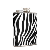 Zebra-Druck-Schwarzweiss-Streifen-Muster Flachmann (Rechts)