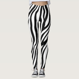 Zebra-Druck-Schwarzweiss-Streifen-Muster Leggings