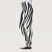 Zebra-Druck-Schwarzweiss-Streifen-Muster Leggings (Links)