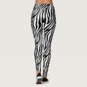 Zebra-Druck-Schwarzweiss-Streifen-Muster Leggings (Rückseite)