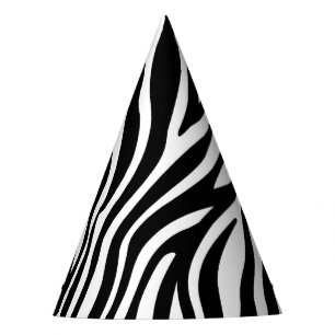 Zebra-Druck-Schwarzweiss-Streifen-Muster Partyhütchen