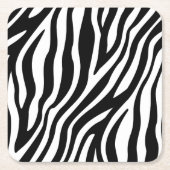Zebra-Druck-Schwarzweiss-Streifen-Muster Rechteckiger Pappuntersetzer (Vorderseite)
