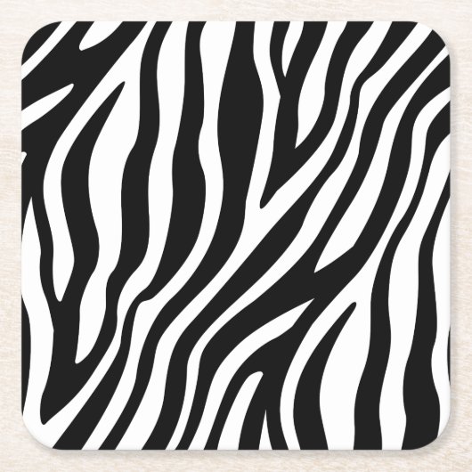Zebra-Druck-Schwarzweiss-Streifen-Muster Rechteckiger Pappuntersetzer (Vorderseite)