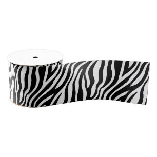 Zebra-Druck-Schwarzweiss-Streifen-Muster Ripsband